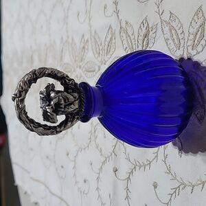 Cobalt blue perfume bottle